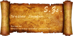 Sreiber Zsombor névjegykártya